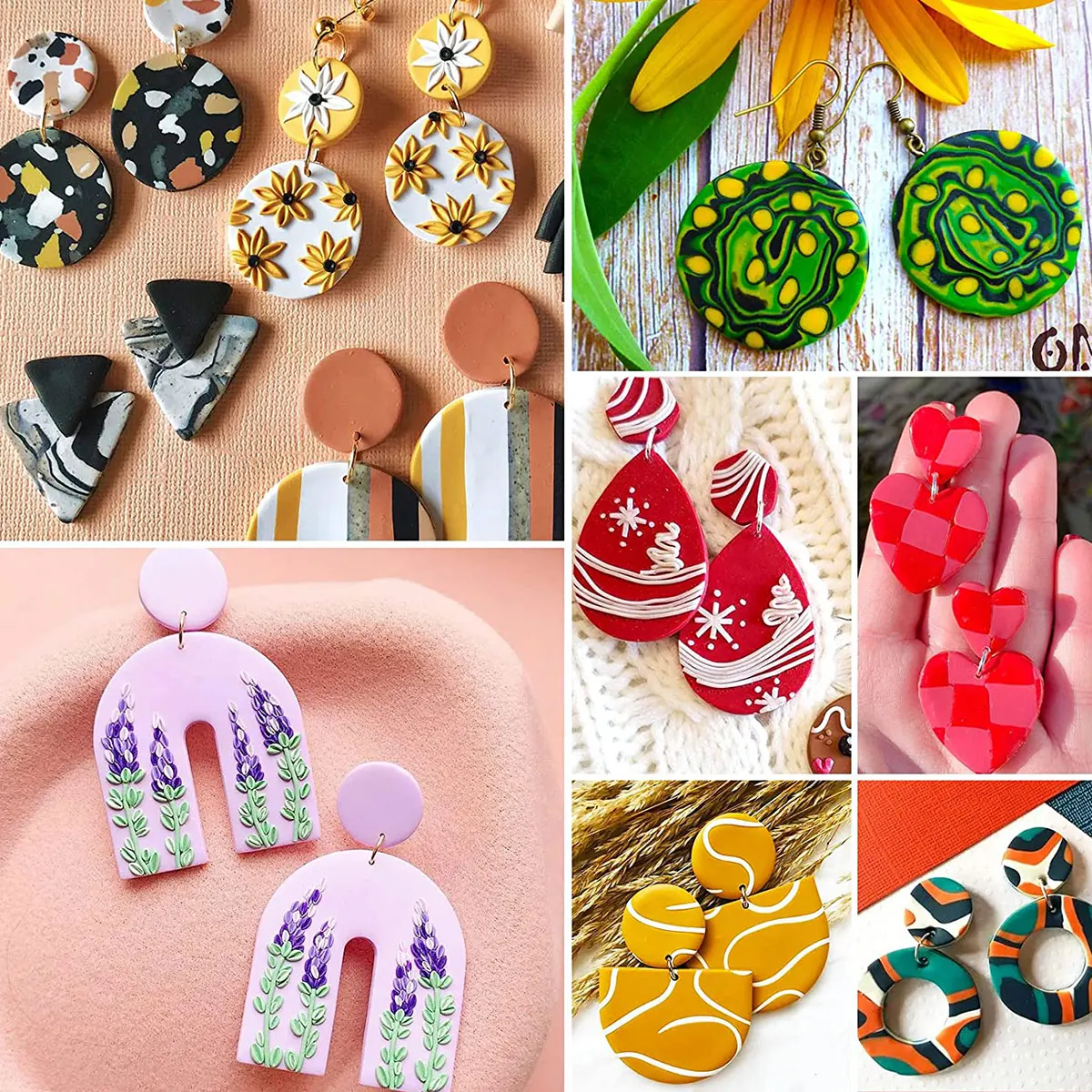 DIY Polymer Clay Cutter Set 24pcs Plastic Polymer Clay Cutters Handmade Set Different Sizes And Shape Earring Cutting Mold