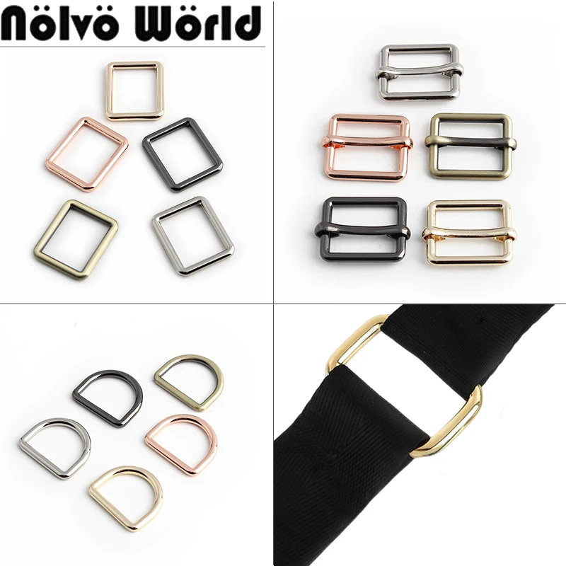 32MM 20MM 25MM Metal D Ring Roller Buckles Slider For Handbag Backpack Bags Shoulder Belt Straps Rectangle Tri-glide Accessories 5pcs 25mm handbag straps hanger d ring buckles collar lobster clasp swivel trigger clips snap hook diy leather craft accessory