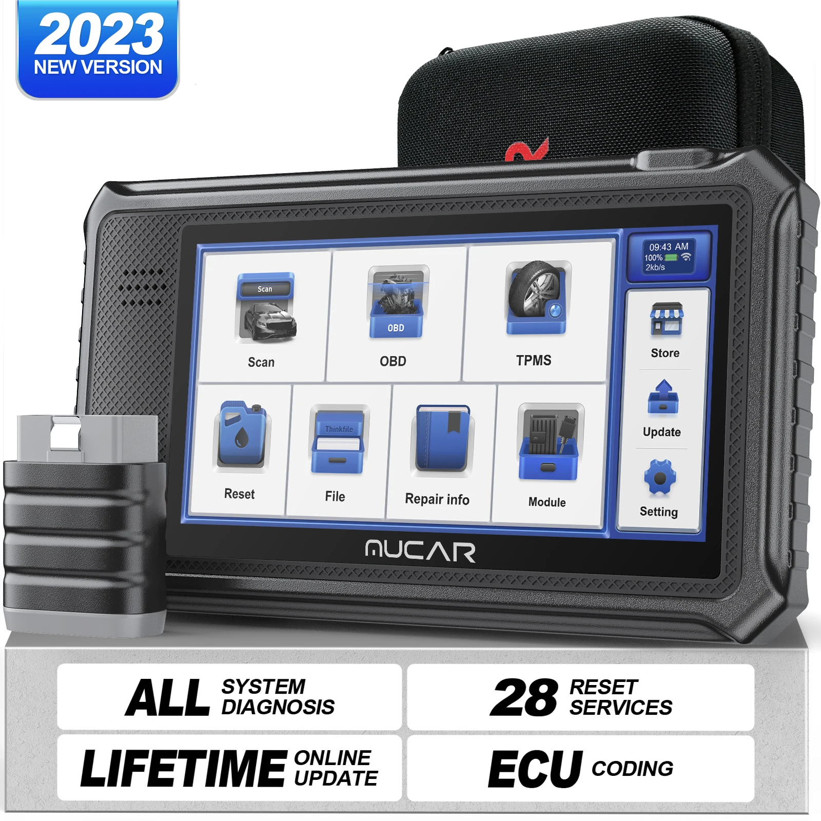 MUCAR VO6 Pro Valise Diagnostic Auto Outil D'analyse Complet Des Systèmes Sans Fil de Niveau OE