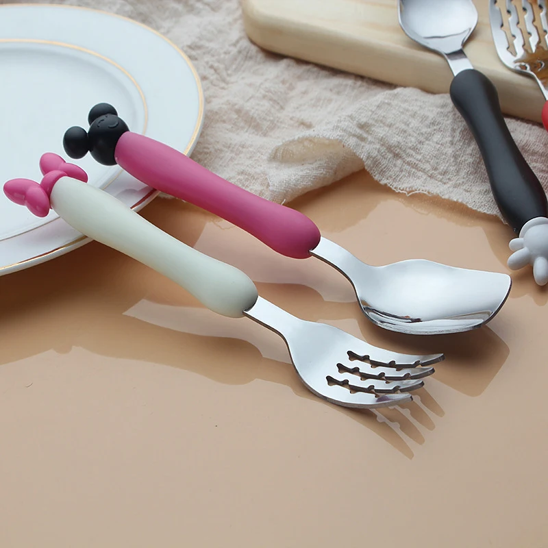 Baby Tableware Dessert Spoon Children Feeding Spoon Fork Baby Gadgets Feedkid Children's Cutlery Kids Stuff Qshare