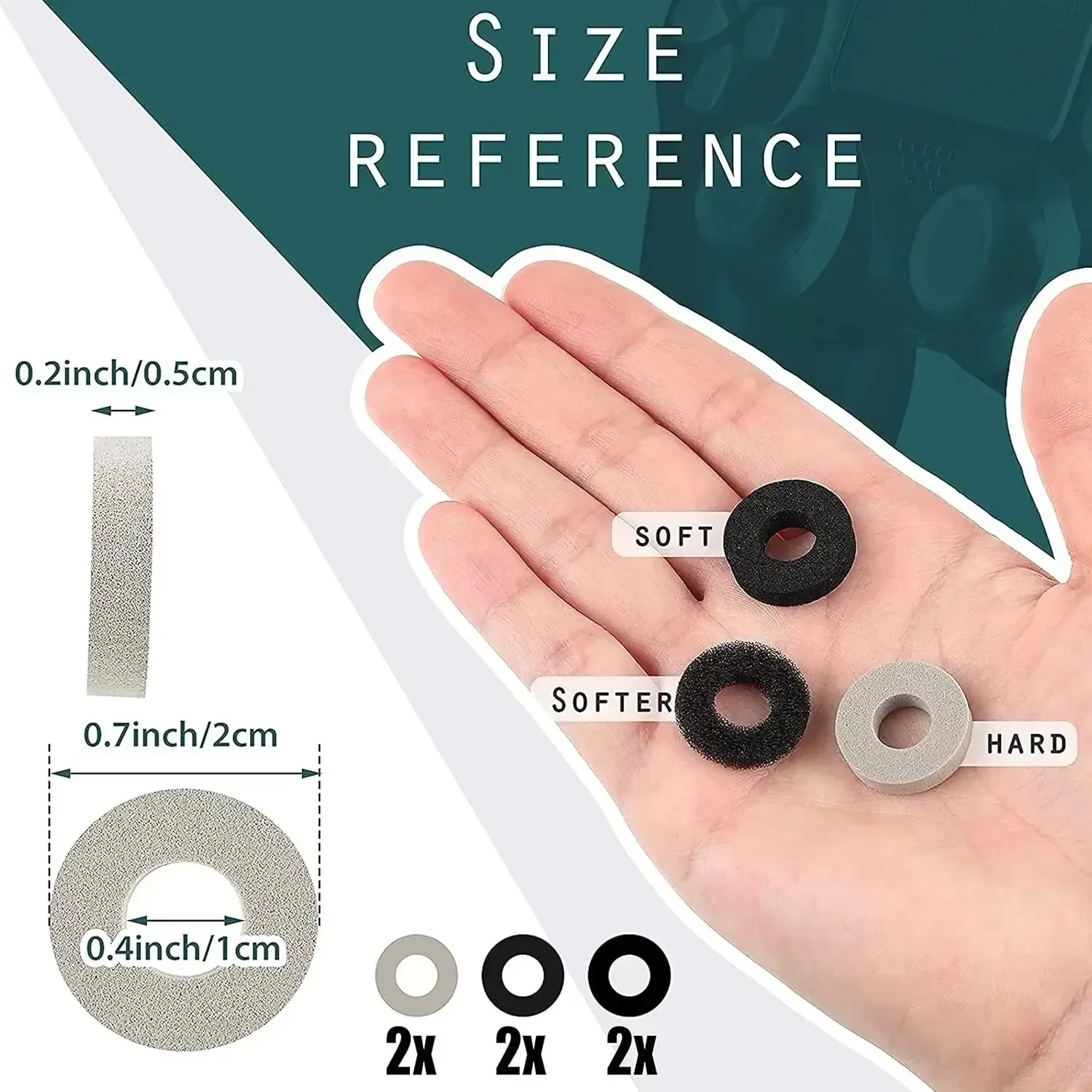 High-Rise Performance Thumbsticks for Playstation 4 5 Joystick Analog Stick Caps Soft Precision Ring for PS4/PS5/8BitDo Ultimate - 5