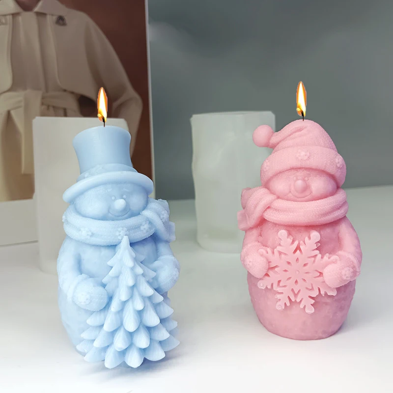 Description Picture 2 of itemSanta Hugging Snowflake Silicone Mold DIY Christmas Tree Old Man Scented Candle Plaster Soap Resin Mold Home Crafts