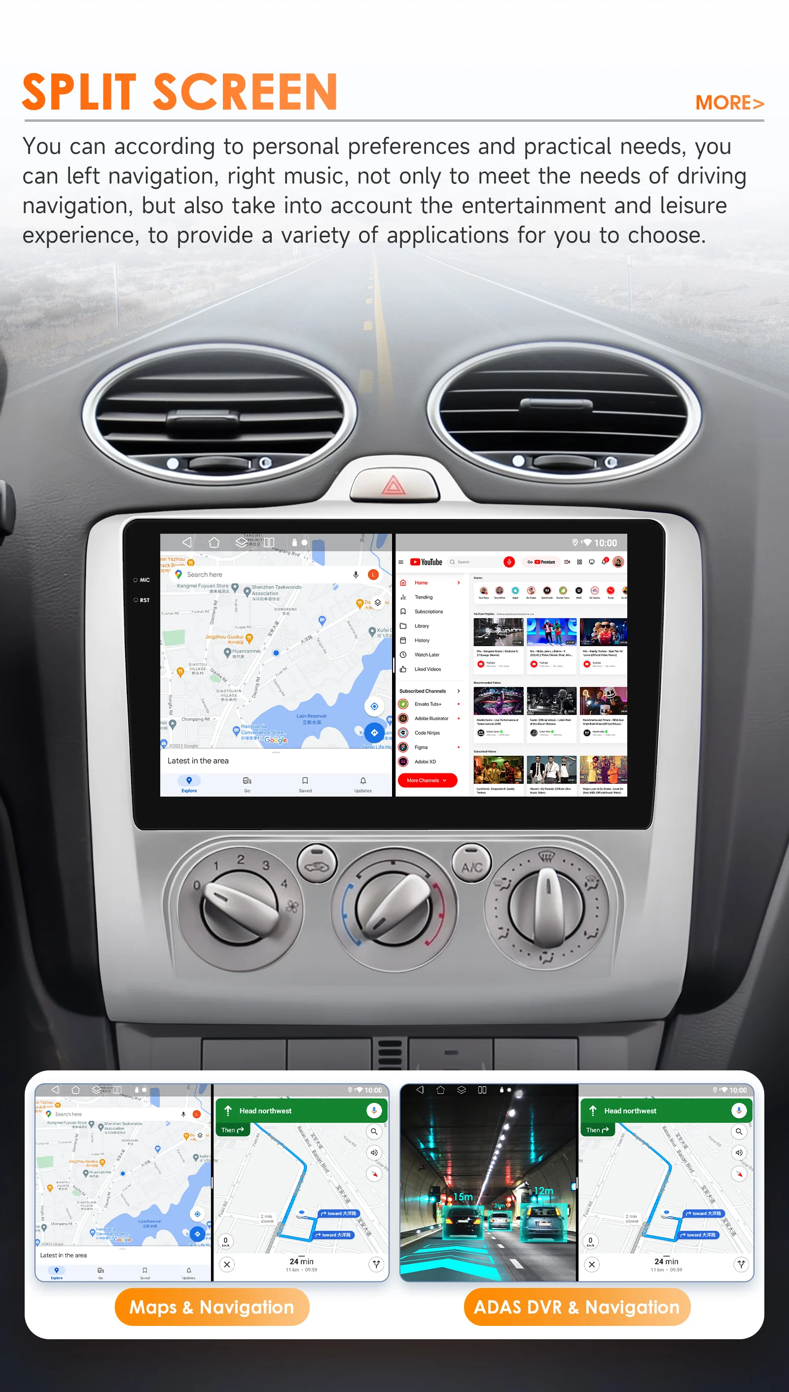 Hizpo 8Core 2Din Android 14 Autoradio für Ford Focus 2 3 Mk2 Mk3 2004–2011 CarPlay 4G BT5.4 DSP GPS von Qualcomm Snapdragon 6115 – Detail 39