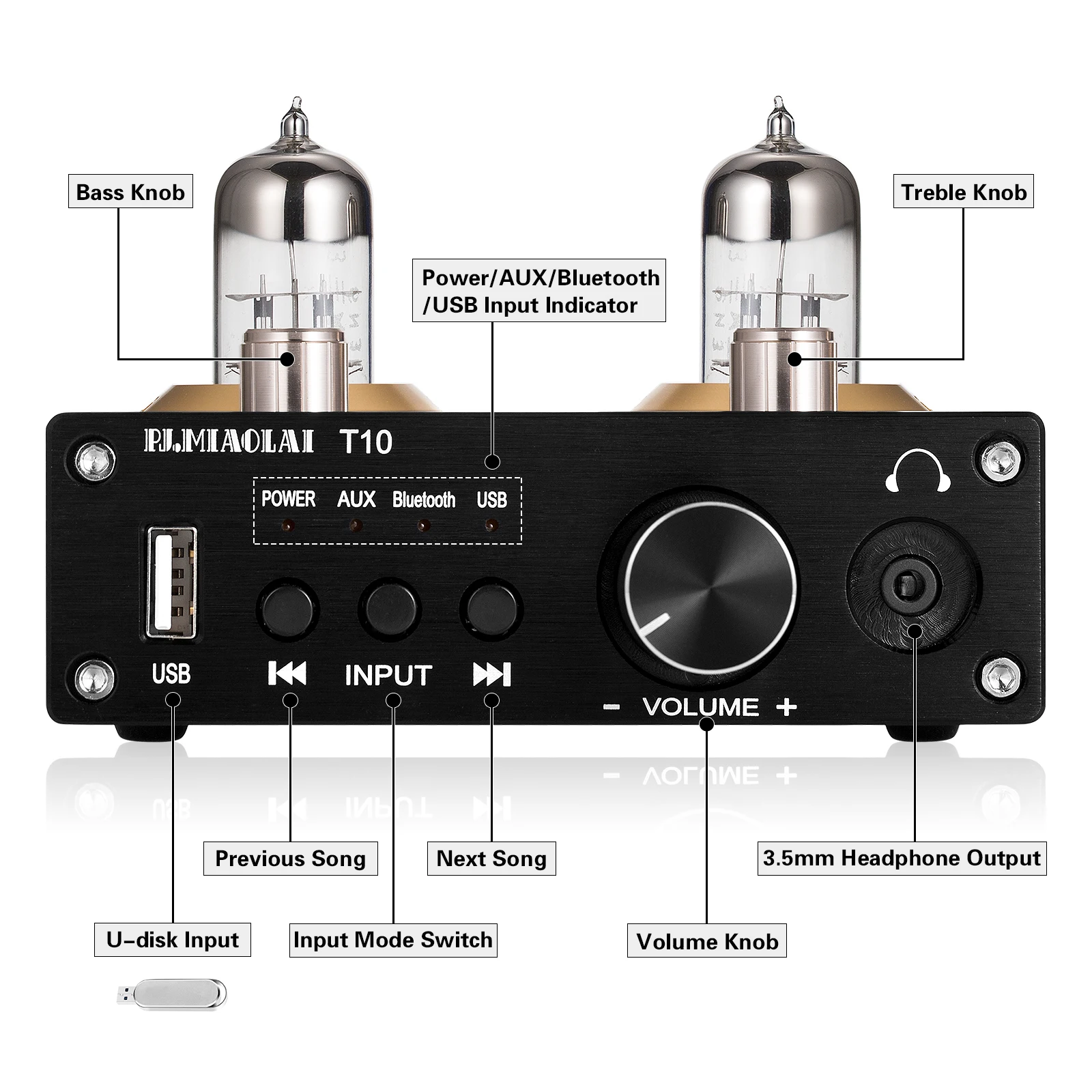 Amplificateur de karaoké HIFI avec ampli audio Bluetooth S/PDIF pour  lecteur USB