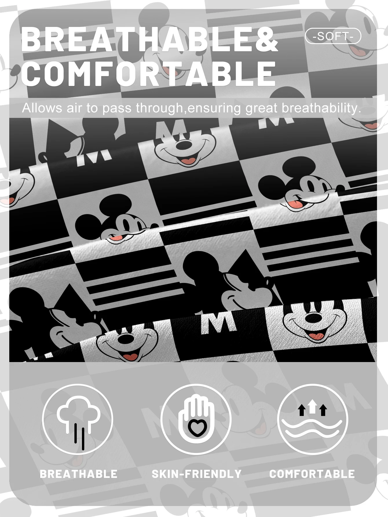 1 cartoon cute Mickey pattern digital printed frosted Fitted Sheet,bedroom printed bed cover,bedding(No pillowcase) 3