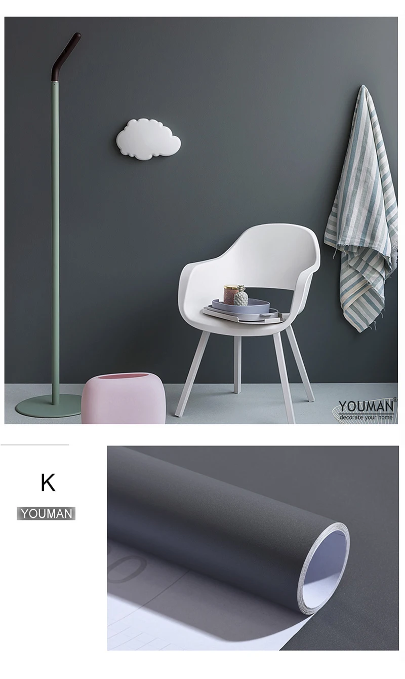 자기 접착 벽지 장식 비닐 매트 흰색 접착 종이 거실 가구 벽 부엌 캐비닛 장식 PVC