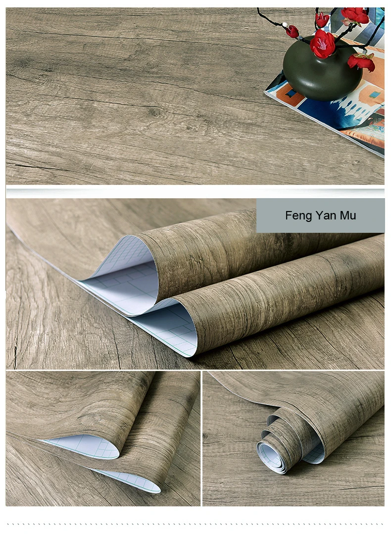 S6a7bbf78475d4b769401797d2e50ce8dP Waterproof Self Adhesive Wallpaper Roll Furniture Cabinets Vinyl Decorative Film Wood Grain DIY Wall Stickers For Home Decor Mallzona