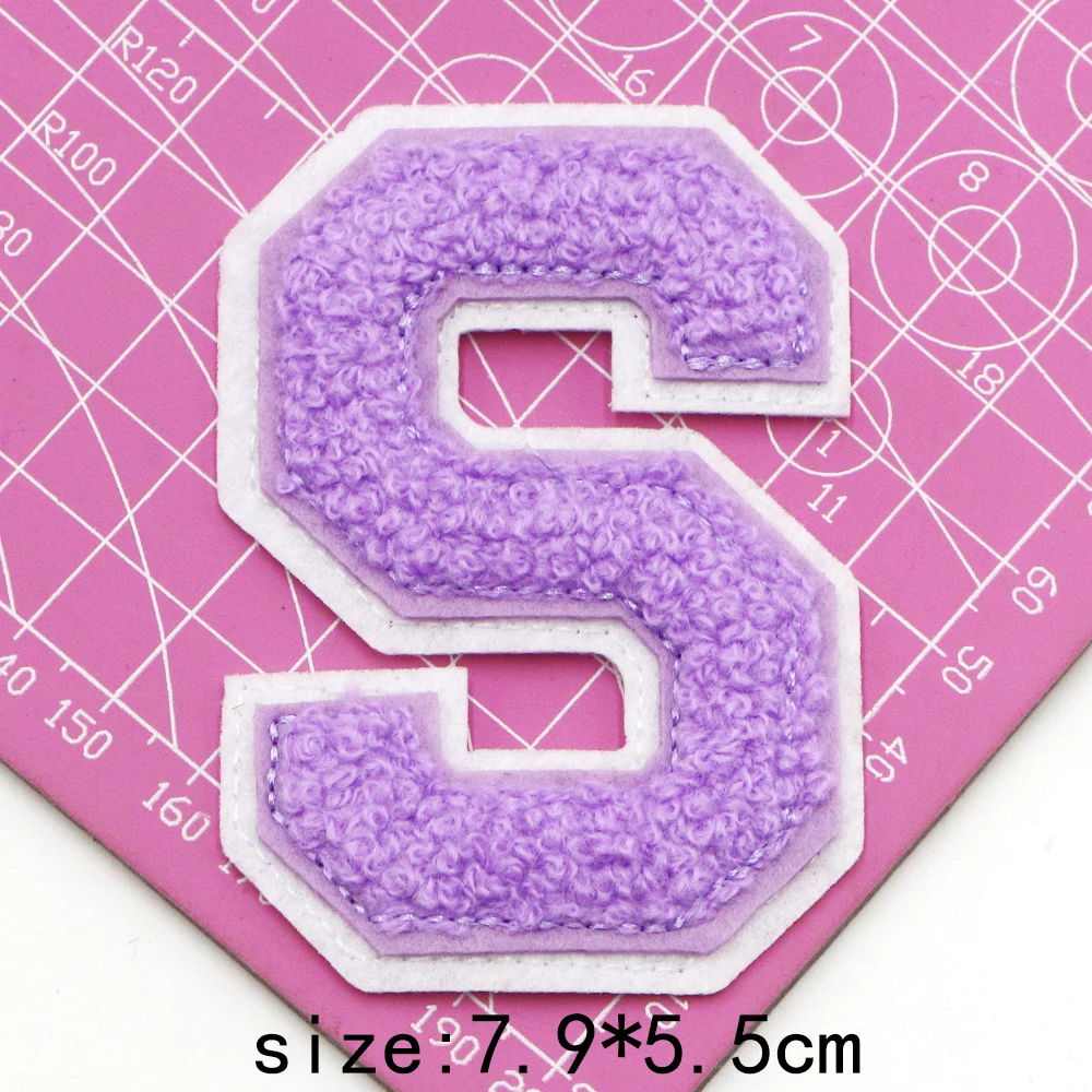 80 MM Lila Englisch Alphabet Buchstaben A-Z Applique Eisen Auf brief Patches Für Kleidung Name Abzeichen Paste Für Kleidung Tasche schuhe jean – Detail 22