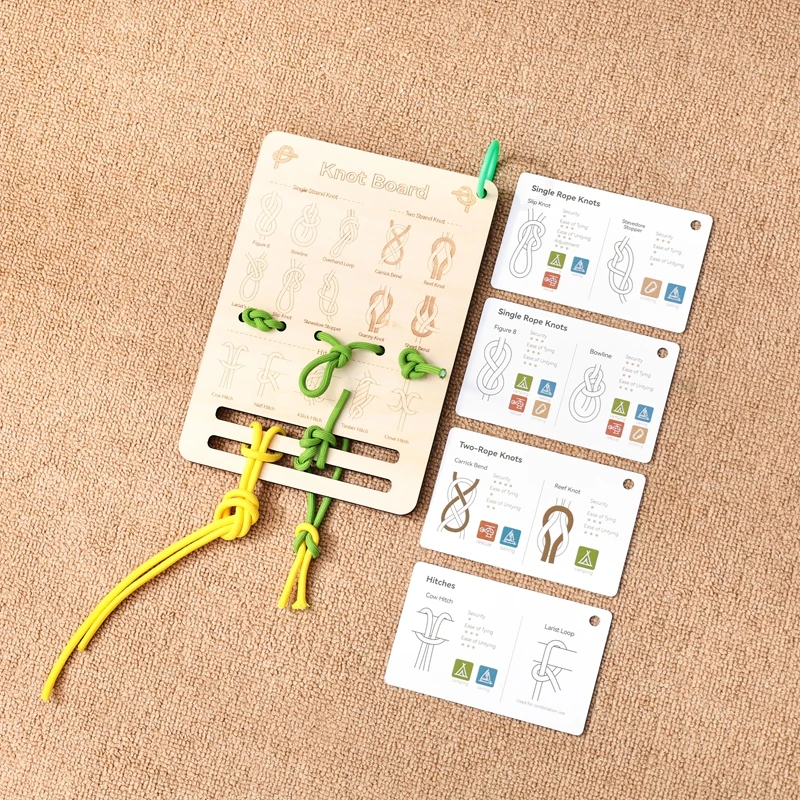 Knoten-Lern-Trainingsbrett, Knoten-Lern-Set, Lernspielzeug für Kinder, Geschenk für Kinder, Lebenskompetenzen-Training, fördert logisches Denken – Detail 29