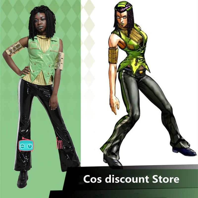 

Jolyne Cujoh Cospaly Costume Amine JoJo's Bizarre Adventure Stone Ocean Women Role Play Clothing Sizes XS-XL New