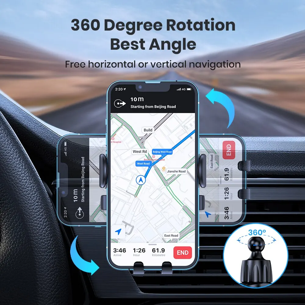 Gravity Car Phone Holder Air Vent Clip Universal Mount Mobile Cell Stand GPS Support For iPhone 15 Promax Xiaomi Samsung Huawei
