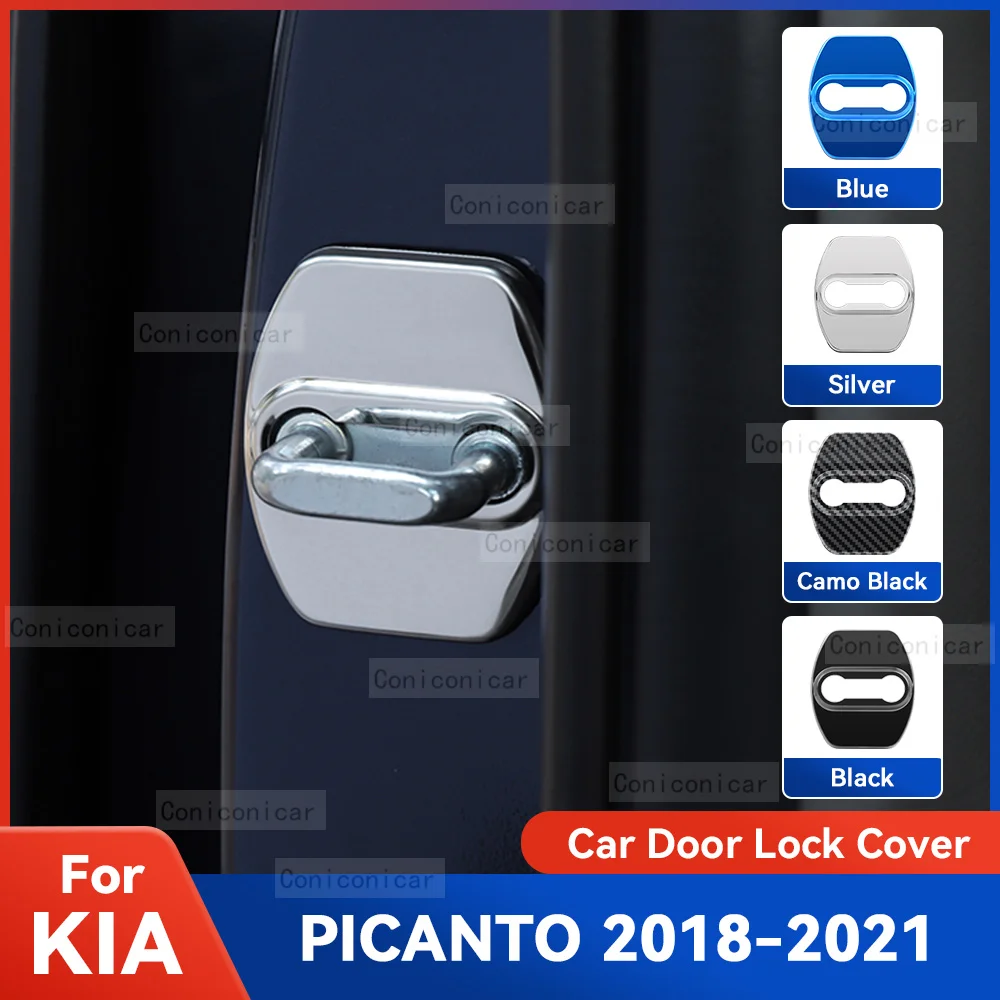 

Auto Car Door Lock Protect Cover Emblems Case Stainless Steel Decoration For KIA PICANTO 2018-2021 Protection Accessories