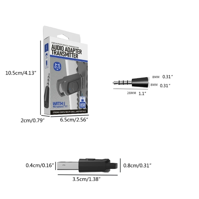 PS4 콘솔 용 호환 헤드셋 동글 USB 무선 어댑터 수신기 헤드셋 용 안정적인 성능