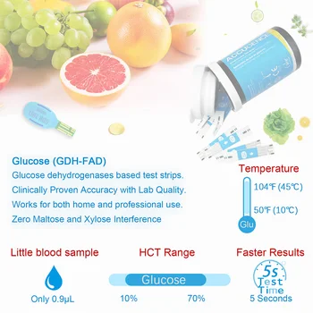 Blood Ketone Hemoglobin Uric Acid Blood Glucose Test Strips Test Strips for PM800 4 in 1 Meter Diabetes Gout HB Anemia Monitor 4