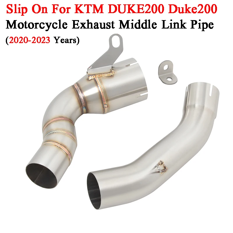 

For DUKE KTM 200 2020 2021 2022 2023 Motorcycle Exhaust Escape 51mm Muffler System Mid Link Pipe Cat Delete Eliminator Enhanced