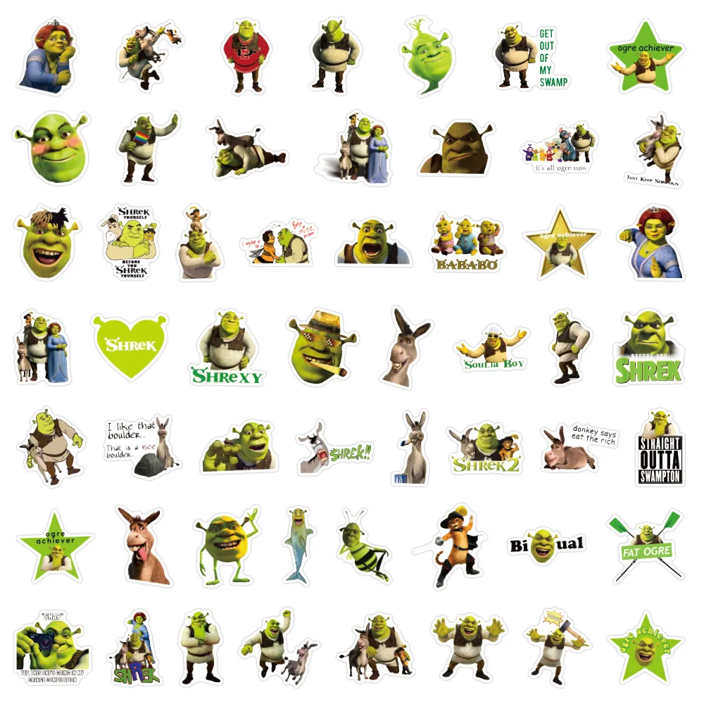 10 / 30 / 50pcs,Cartoon Monster Shrek Graffiti Sticker, DIY, Waterproof, Laptop, Suitcase, Guitar, Star Sticker,