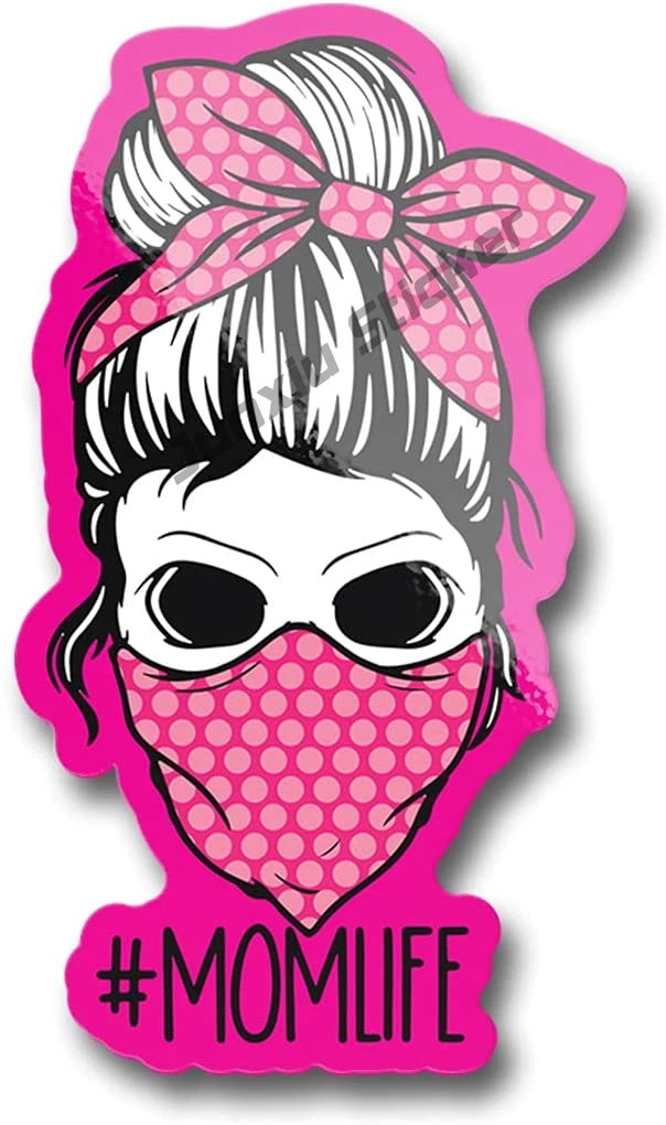 

Momlife Skull Vinyl Sticker Vehicle Window Wall Laptop Full Color Printing Sticker Scratches Decal Decoration Accessories X13cm
