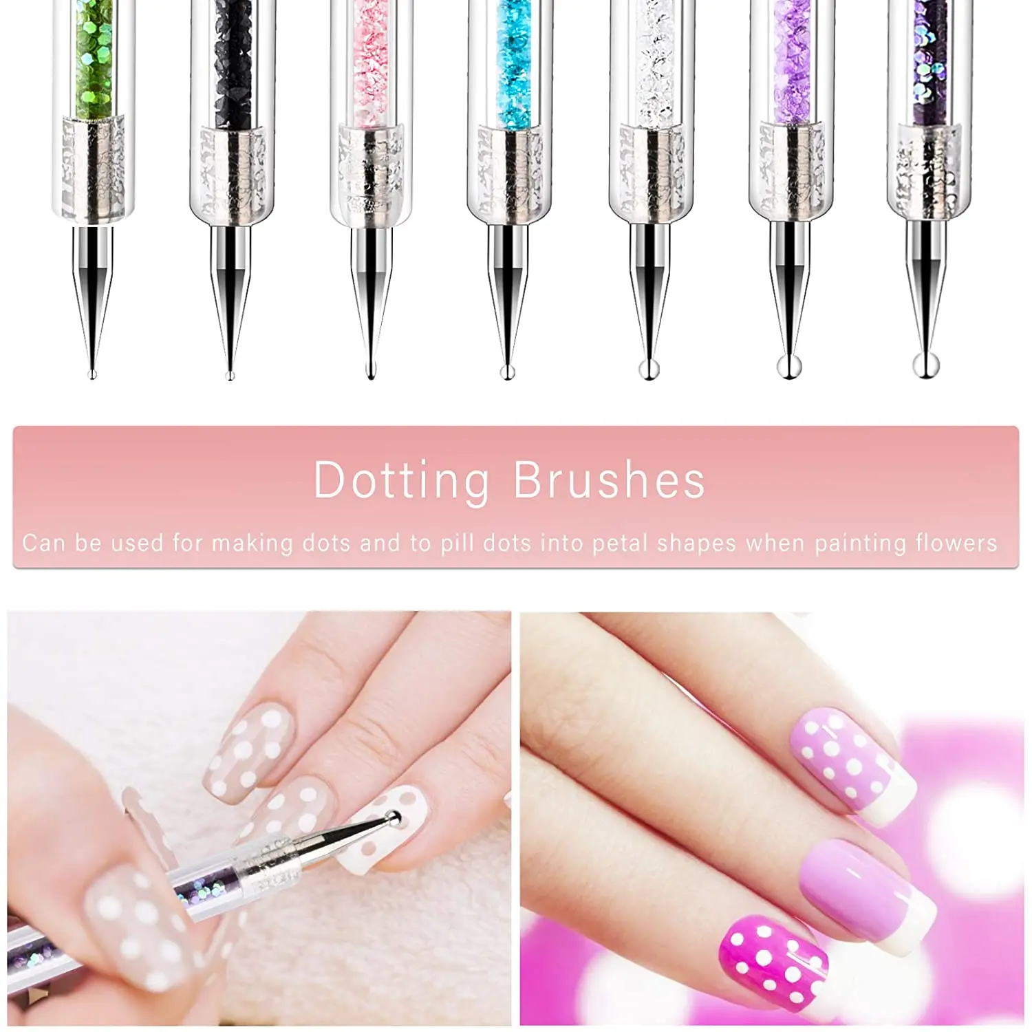 9PCS Nail Brushes for Nail Art with Nail Liner Brush and Nail Dotting Pens for Home Use and Professional Nail Salon 4