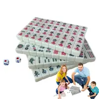 Mini Mahjong Set Lightweight Mahjong Sets Clear Engraving Mini Tile Game Travel Accessories For Travel Schools Trips Dormitories 1