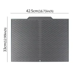 Silicone Draining Board Mat with Raised Edges - Versatile Folding Heat-Resistant Drying Pad - 1PCS (M)