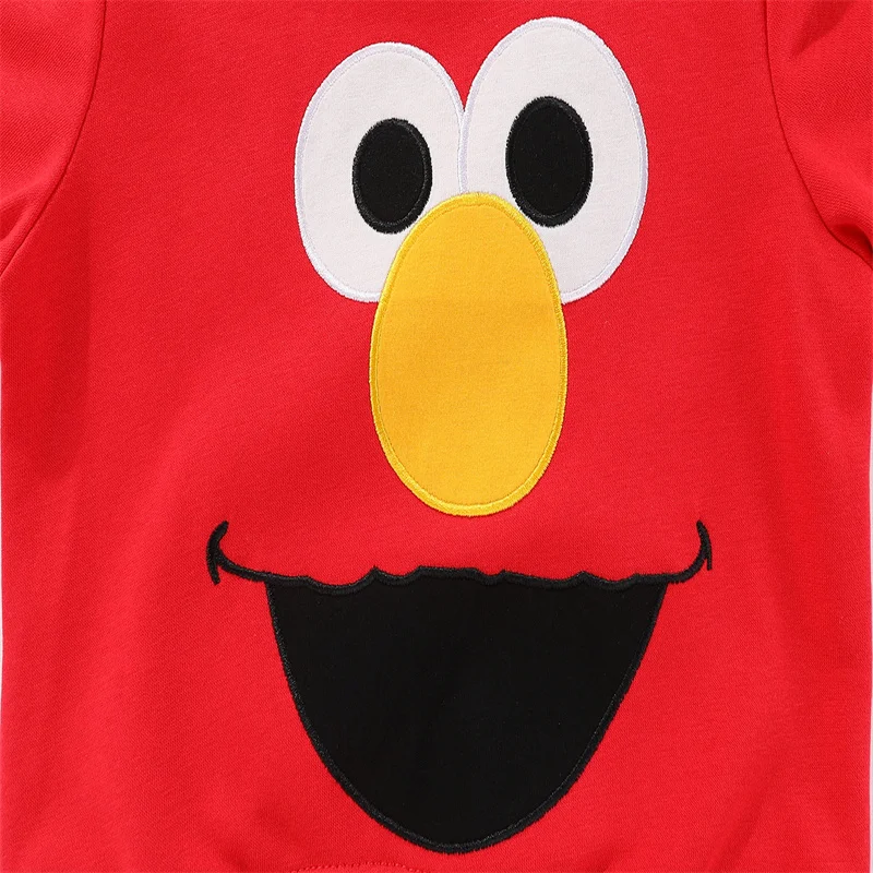 Szaltó Méter Új Őszies elmo sweatshirts Kisded fiúknak lányok Gúnyrajz shirts Megmunkalás Öltözés stv Ruhaujj hoody fiúknak lányok tops