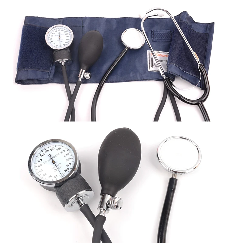 Aneroid Blood Pressure Monitor BP Upper Arm Sphygmomanometer Manual Blood Pressure Stethoscope With Zipper Bag For Adult 6