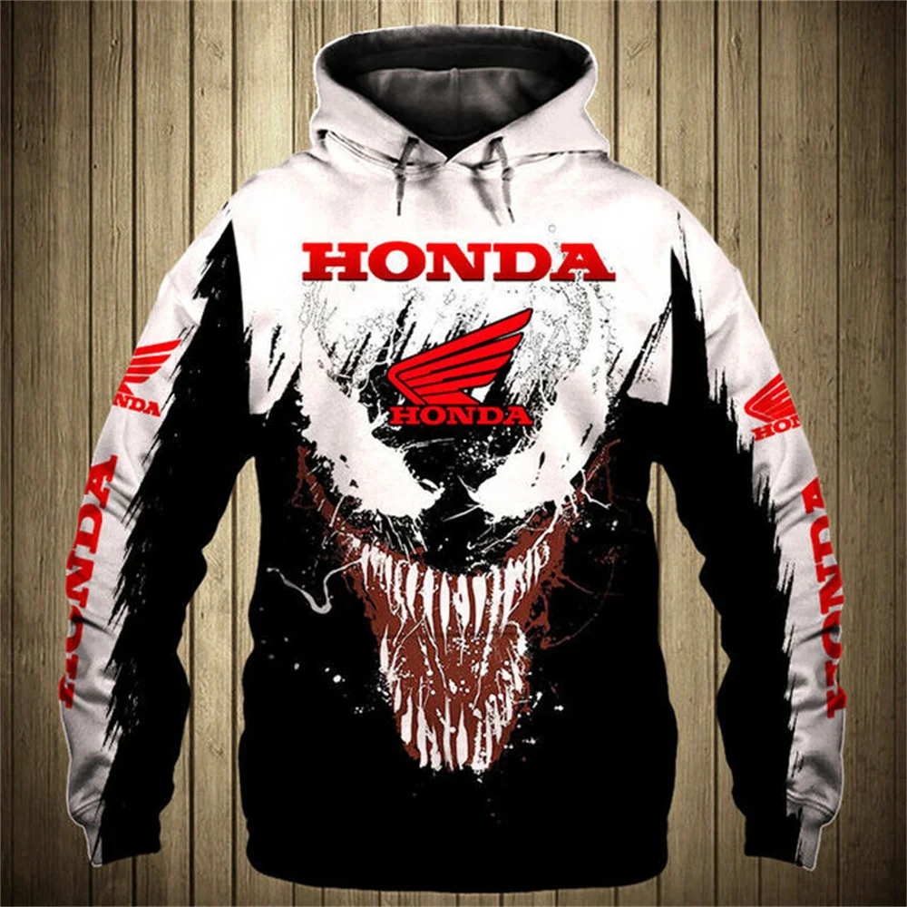 Sweat à capuche Honda pour hommes, imprimé en 3D, moto, mode Sports de plein air, Honda Racing, surdimensionné, vêtements de sport Honda