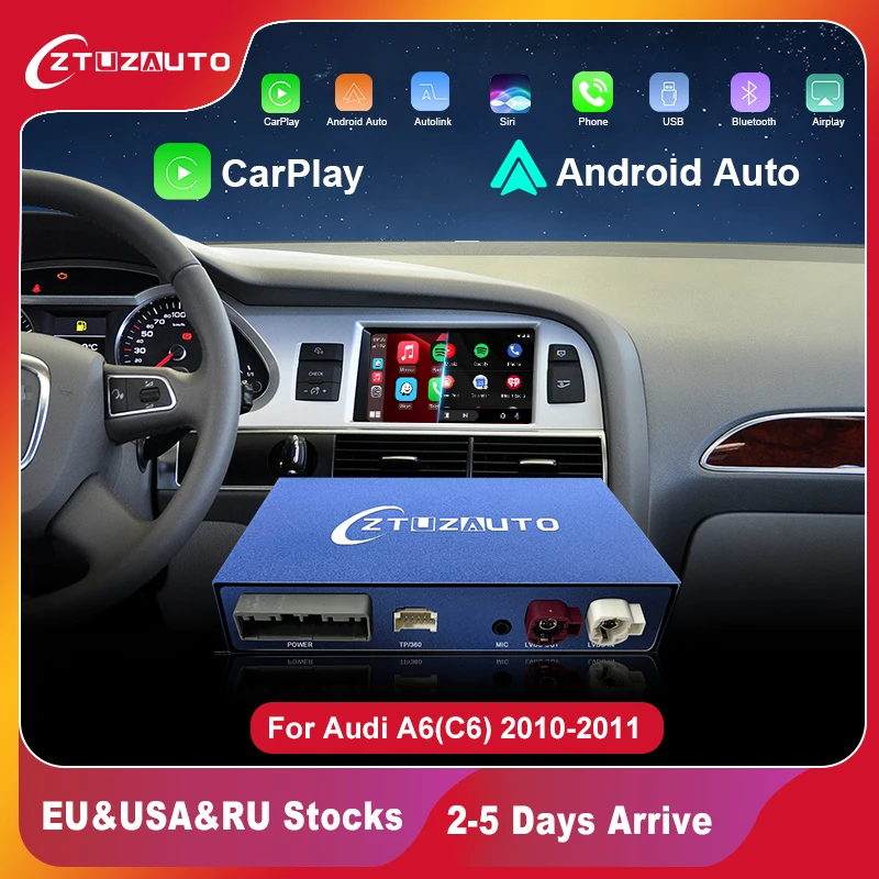 

Wireless Apple CarPlay Android Auto Interface for Audi A6 A7 2010-2011, with Mirror Link AirPlay Navigation Car Play Functions