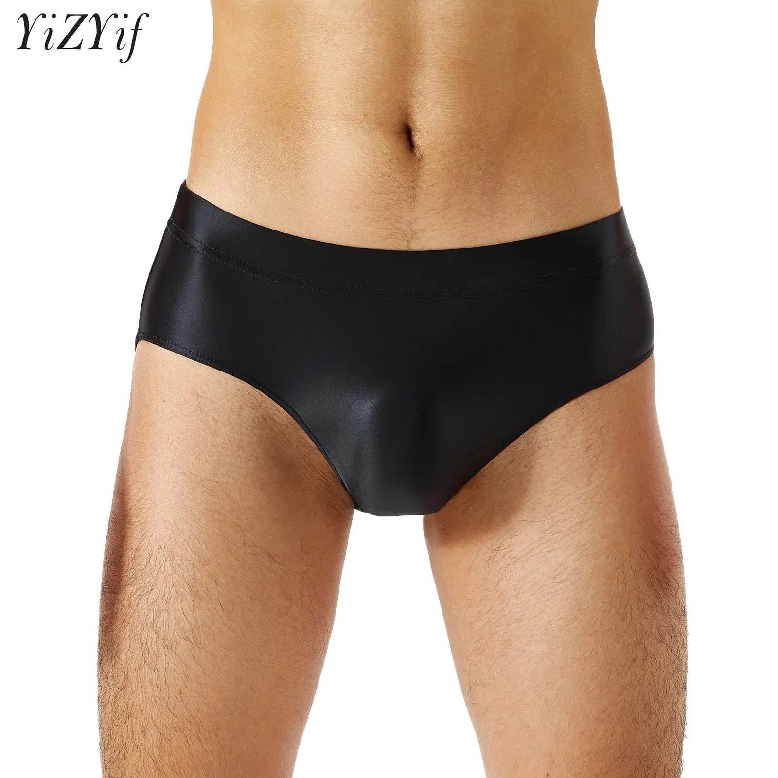 

Mens Ice Silk Low Rise Bulge Pouch Bikini Briefs Elastic Waistband Panties Stretchy Thongs Underwear Breathable Swimwear