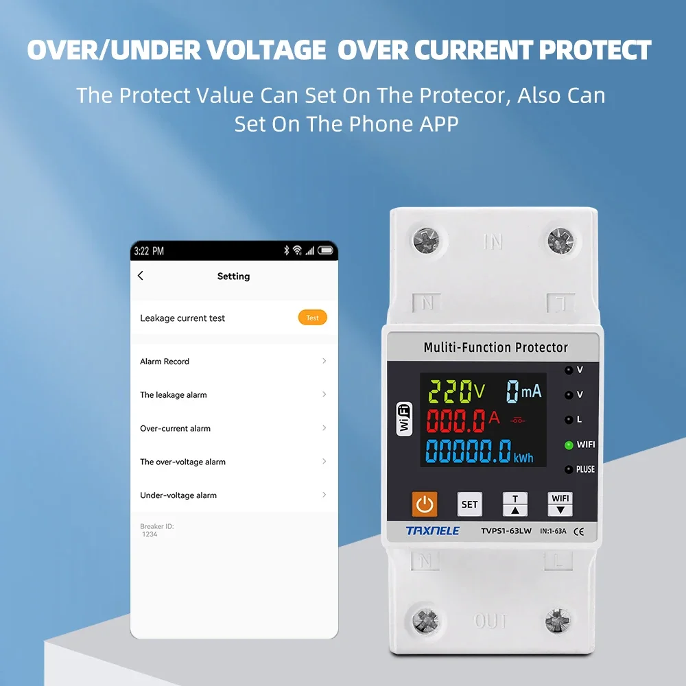 WiFi Smart Energy Meter with Advanced Circuit Protection and Timer Functionality