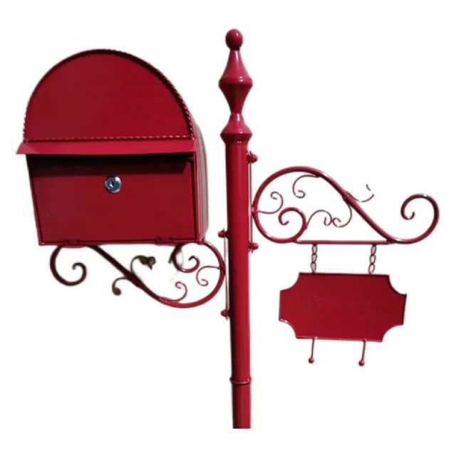 Metal Stand Postafiók A Villa Garden Park Kültéri Újságdobozhoz Teljes Készletek Retro Classic Postox F6017 - Image 5