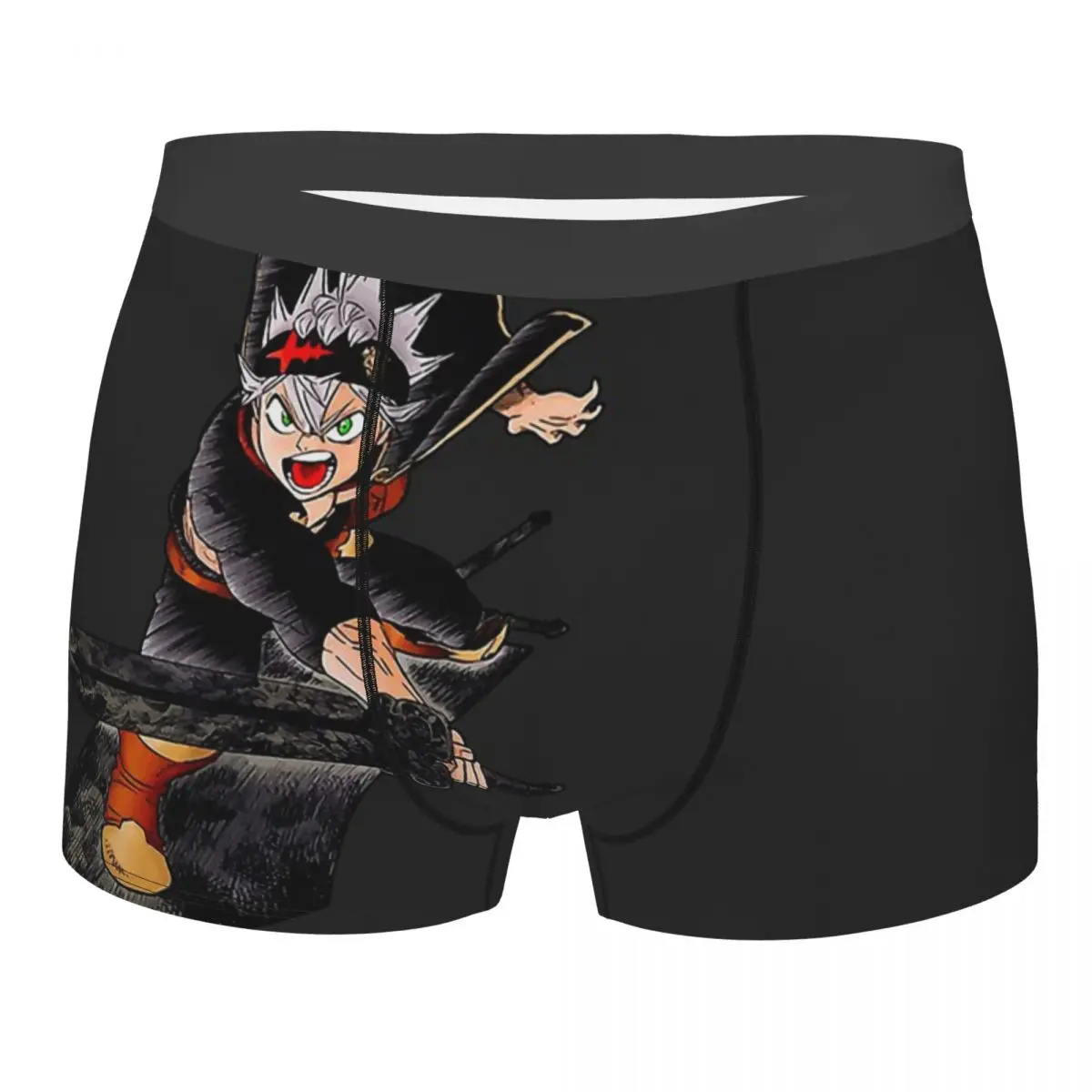 

Novelty Boxer Asta Black Back Shorts Panties Black Clover Asta Anime Briefs Men's Underwear Breathable Underpants for Male Size