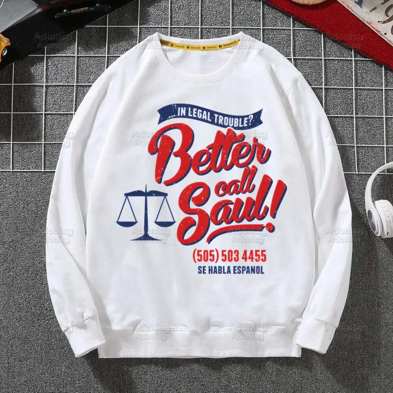 

Мужские толстовки Better Call Saul Breaking, осенняя толстовка с капюшоном, Мужская толстовка в стиле хип-хоп, Мужская классическая толстовка, пуловер, топы, белые