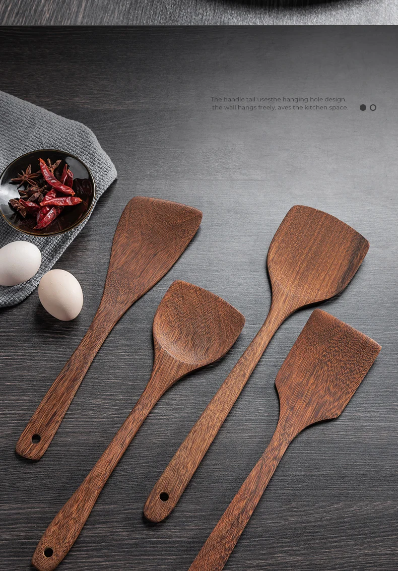 Kitchen Utensils Set Non-Stick Cookware for Kitchen Wooden Handle Soup spoon spatula Rice spoon shovel Kitchen Accessories