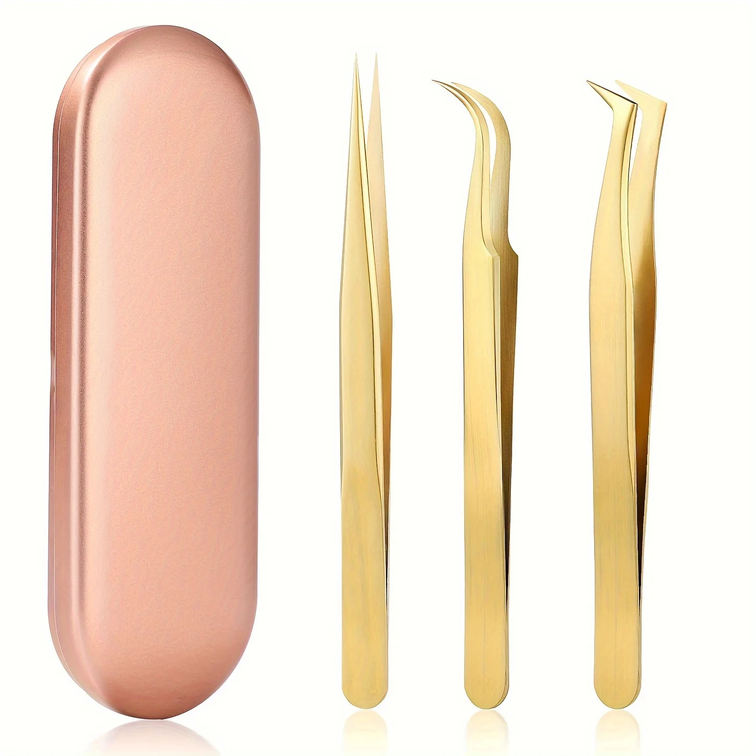 Eyelash Tweezers High Precision Set 3 Stainless Steel Classic Individual Volume Lash Extensions