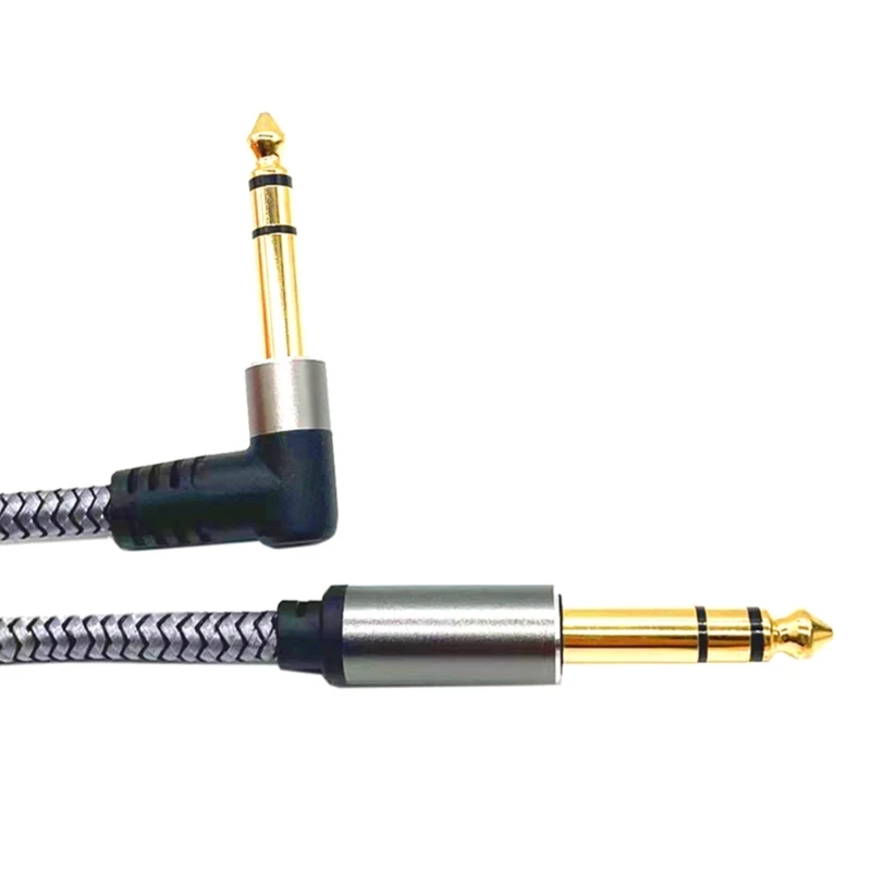 6.35mm 6.35mm 기타 케이블, 1m 또는 2m 전문 구리 와이어 앰프 케이블 잭 일렉트릭 기타용 악기 케이블
