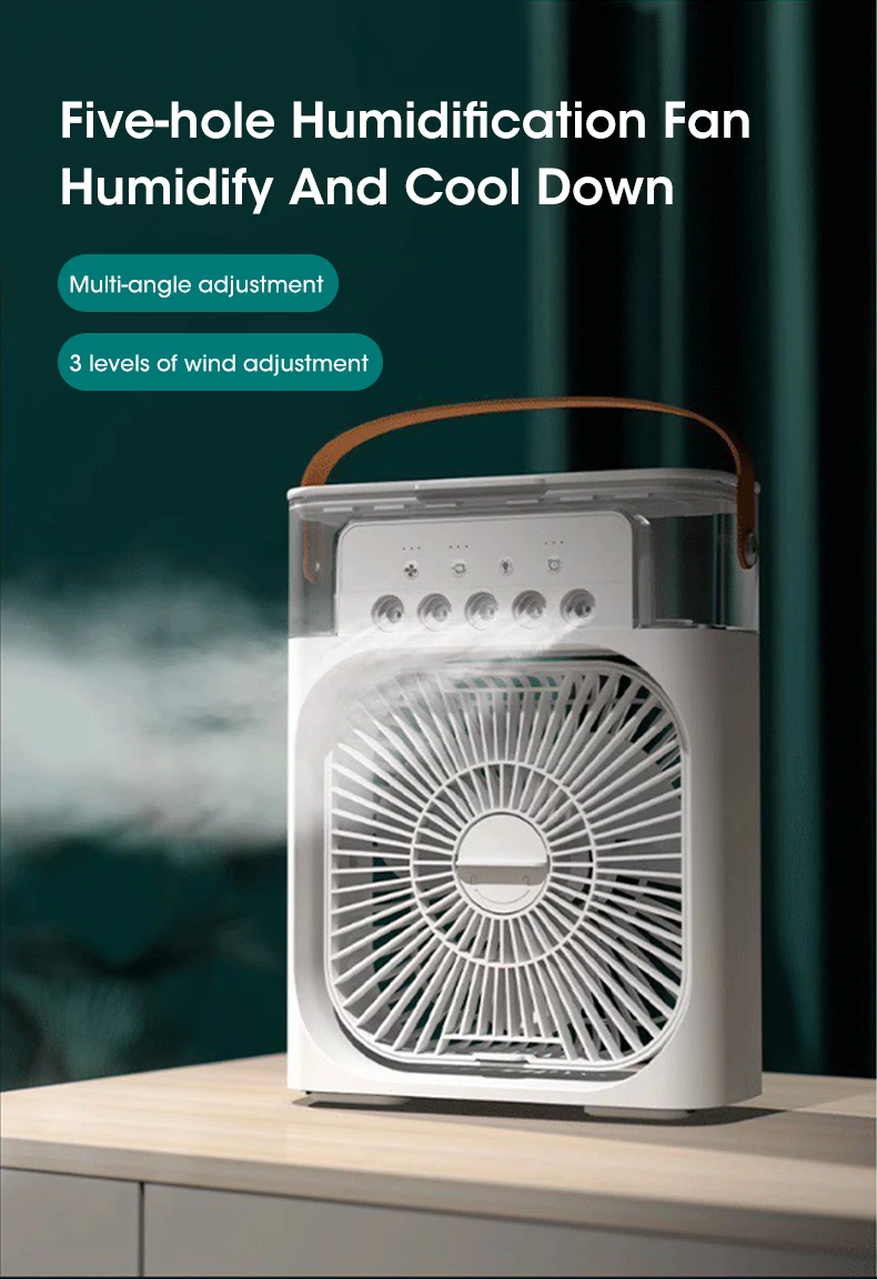 Description Picture 5 of itemSummer Portable Fan Air Conditioners USB Electric Fan LED Night Light Water Mist Fan 3 In 1 Air Humidifie For Home