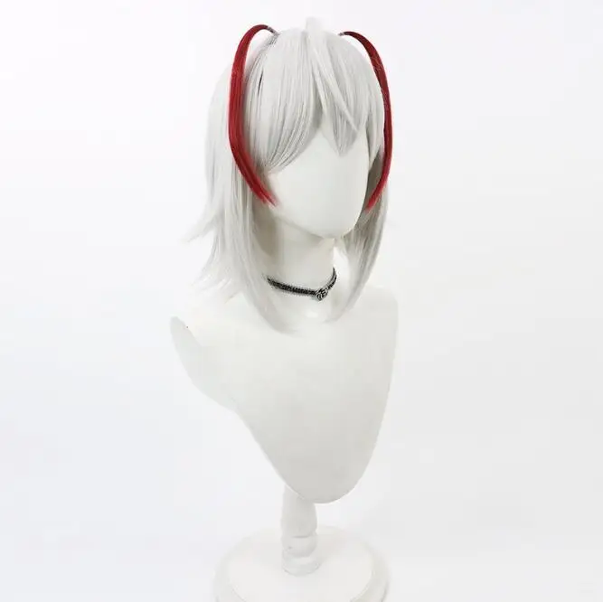 Cosplay Wig Fiber synthetic wig Game Arknights Cosplay Wig silver white short hair