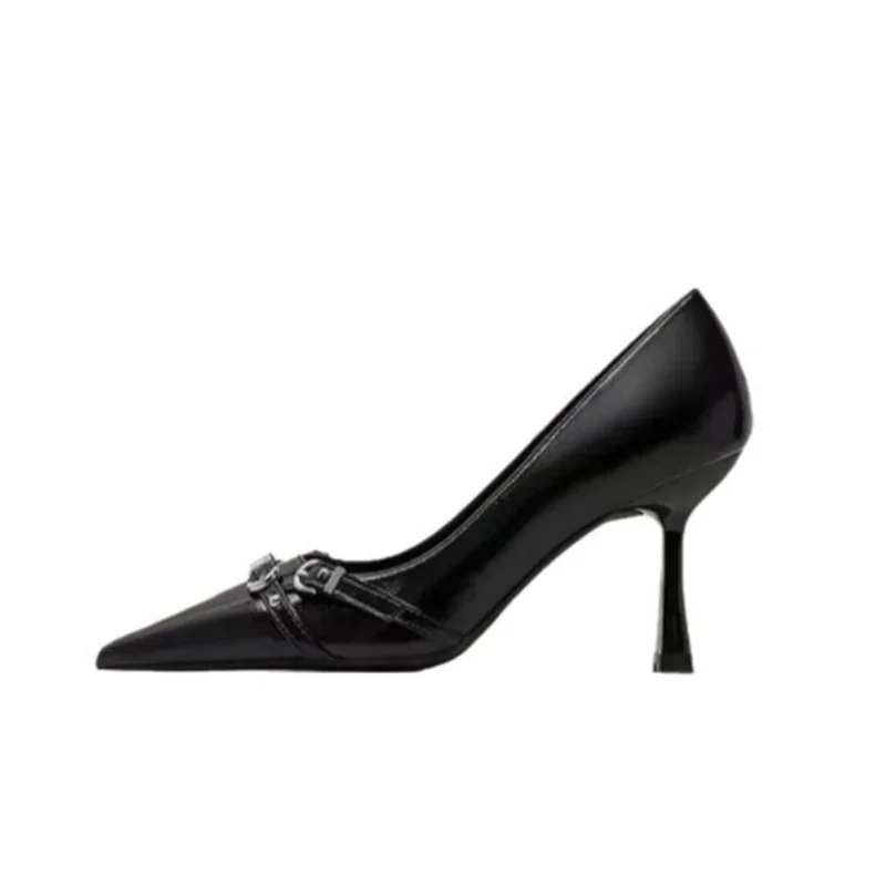 Spring Women's Shoes Silver High Heels Sexy French Style Pointed Shoes Metal Decoration Paired with Skirts Elegant Banquet 2025 5