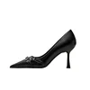 Spring Women's Shoes Silver High Heels Sexy French Style Pointed Shoes Metal Decoration Paired with Skirts Elegant Banquet 2025 5