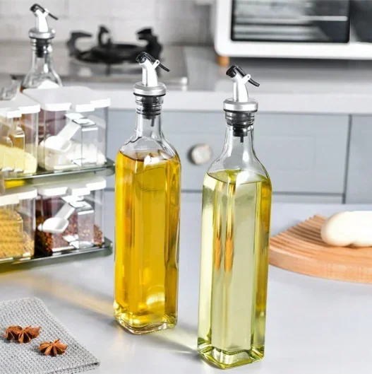 kitchen glass without oil soy sauce, vinegar seasoning bottle induction automatically open and close the oil pan500/250ml