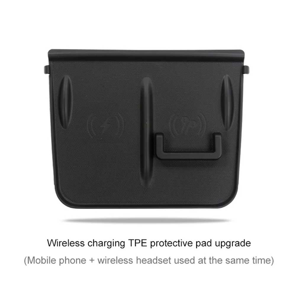 Wireless Charging Pad For Tesla Model 3/Y-Wireless Charging Protective Pad TPE Material Upgrade Wireless Headset Limit Protective Pad