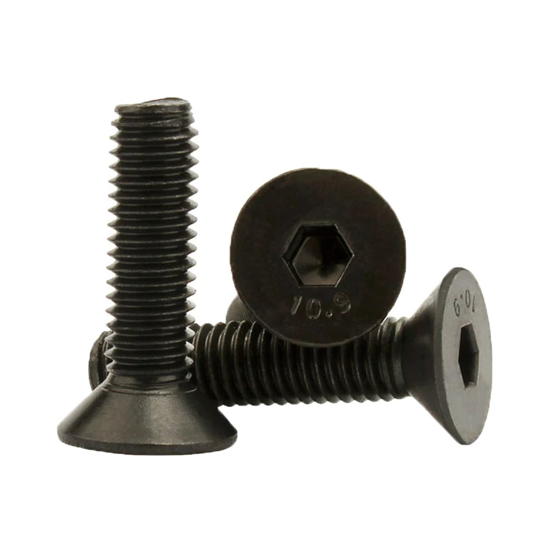 M1.6 M2 M2.5 M3 M4 M5 M6 M8 Hexagon Hex Socket Head Flat Countersunk Allen Bolt Black Grade 10.9 Carbon Steel Screw 3-80mm hexagon socket head bolt hex socket screw hexagon socket screw hexagon socket head screw