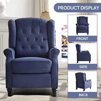 EBELLO Push Back Recliner Chair Fabric Lounge Armchair Pushback Recliner with Padded Seat for Living Room 6