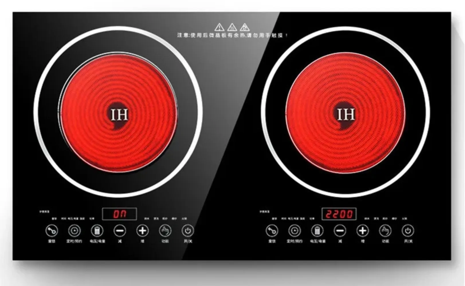 4400W Electric Cooktop 220V Double Burner Electric Ceramic Stove Household Cooker Infrared Ceramic Cooktop Multi-Head Stove 3