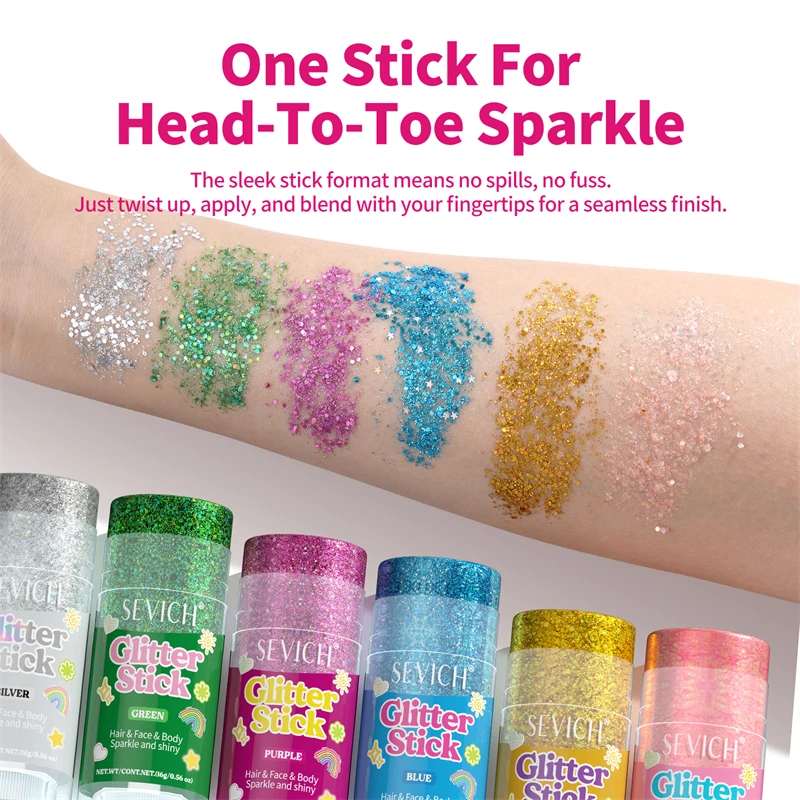 Radiant Glitter Shimmer Gel for Hair, Face, & Body - Perfect for Celebrations & Parties