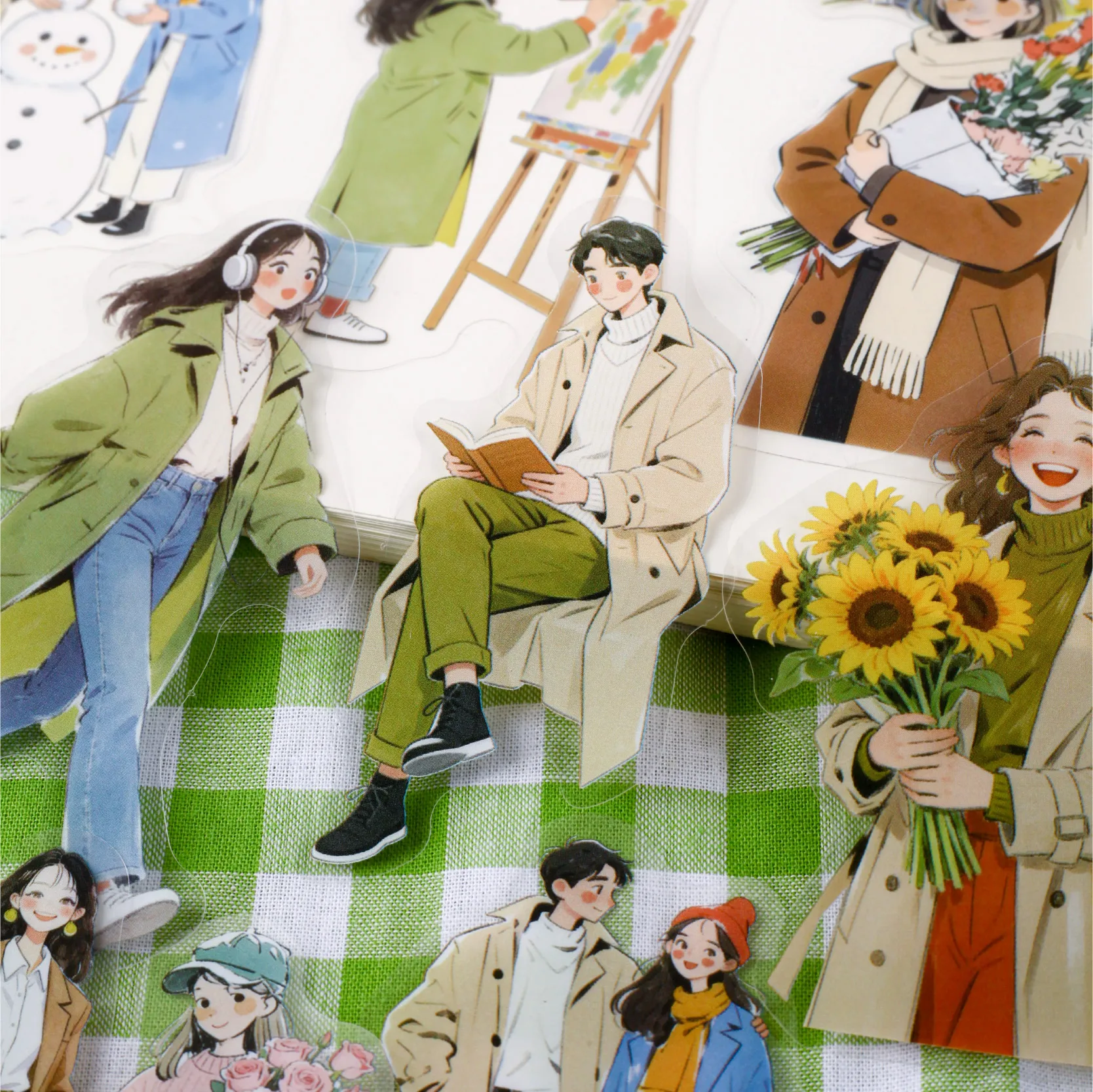 20개/팩 여유로운 컬렉션 창의적인 미학 패션 피규어 PET 스티커 DIY 다이어리 스크랩북 문구 스티커