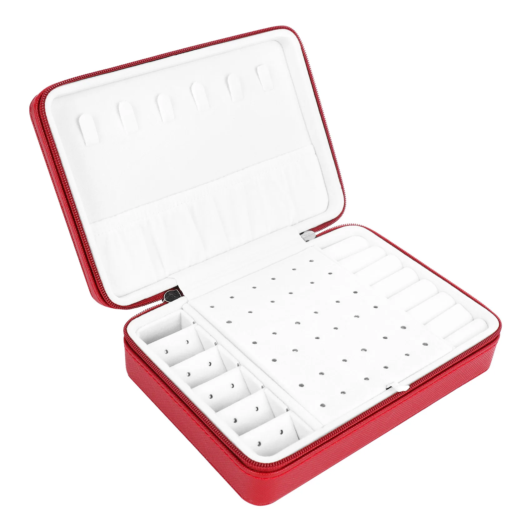 

Korean Style Jewelry Box Organizer Display Storage Leather Large Big Mirror Multi-Function Necklace Earring Ring Box for