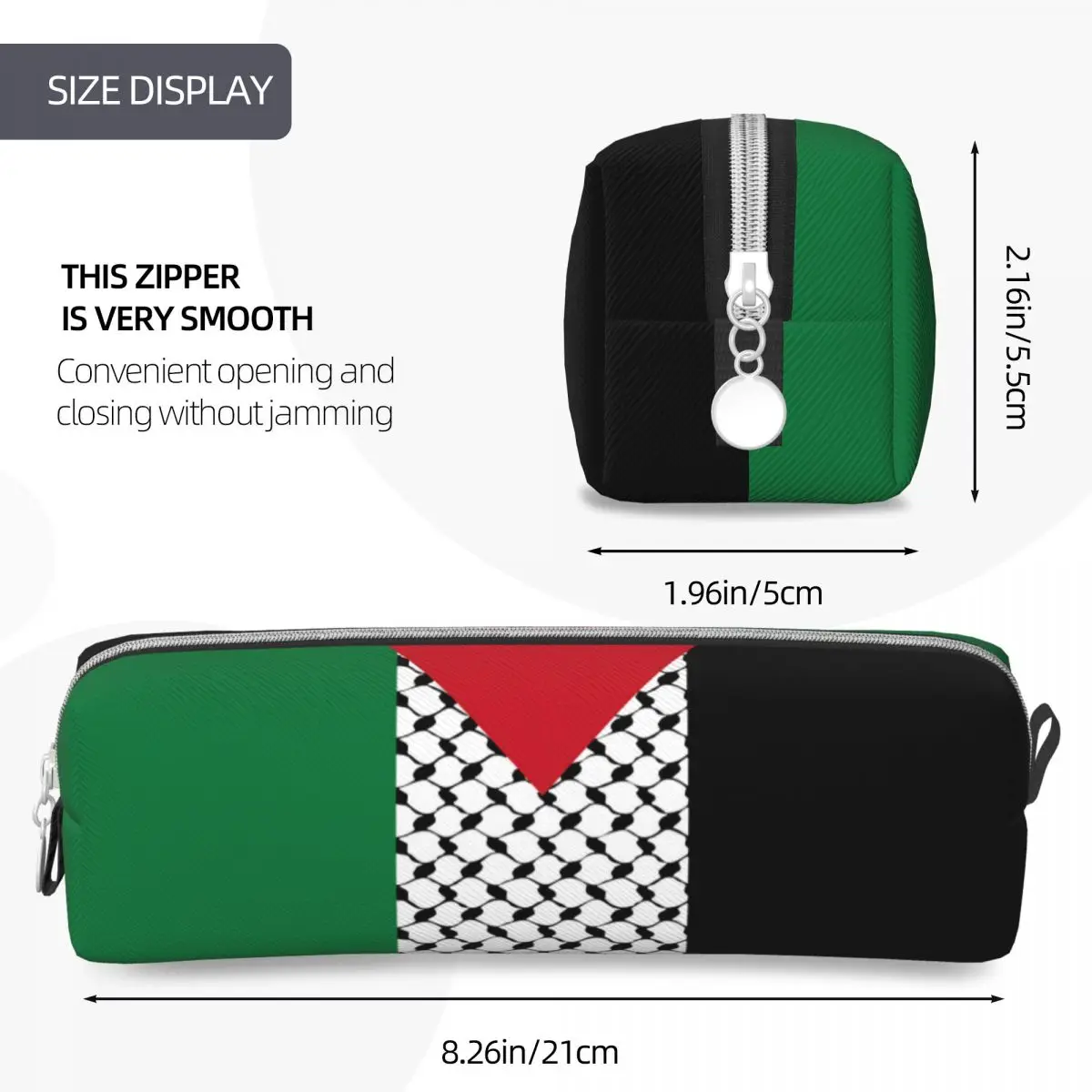 Lovely Palestine Flag Pencil Case Palestinian Hatta Kufiya Keffiyeh Pattern Pencilcases Pen Box for Student Bag School Supplies