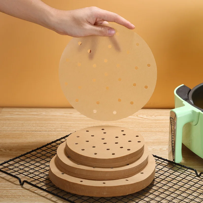 Air Fryer Paper Special For Baking Kitchen Food Oil-proof Double-sided Silicone Oil Paper Non-Stick Steamer Pad Mat 100Pcs air fryer paper silicone baking mat air fryer liner air fryer silicone mat